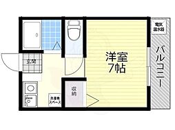 T’S SQUARE野見町（ティーズスクエア野見町） 6階1Kの間取り
