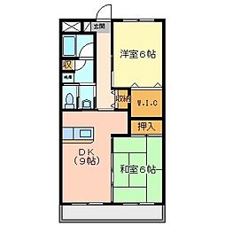 サンシャインハイツ 2DKの間取図画像