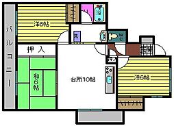 エスコート曽根 3LDKの間取図画像