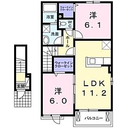 アルモニー 2LDKの間取図画像