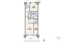 パークシティー高田馬場 2LDKの間取図画像