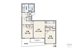 氷川台パーク・ホームズ 2LDKの間取図画像