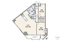 四谷ガーデニア 2LDKの間取図画像