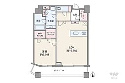 コンシェリア西新宿タワーズウエスト 1LDKの間取図画像