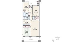 ハイコート浜田山壱丁目 3LDKの間取図画像
