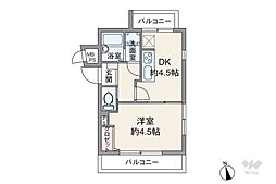 グレイス浜田山 1DKの間取図画像