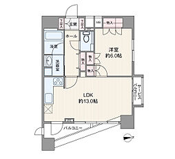 ファーストリアルタワー新宿 1LDKの間取図画像