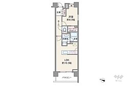 パークシティー高田馬場 1LDKの間取図画像