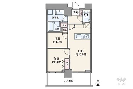 2LDK 間取り