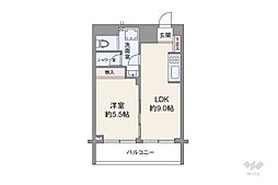 シェモア新宿 1LDKの間取図画像