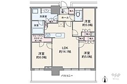 パークシティ中野ザタワーエアーズ 3LDKの間取図画像