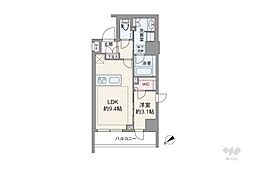 ルジェンテ早稲田 1LDKの間取り