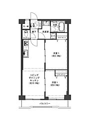 シーサイドパレス平塚 2LDKの間取図画像