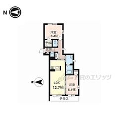 ヒルサイドテラス 2LDKの間取図画像