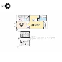 ガーデンヴィラA棟 1LDKの間取図画像