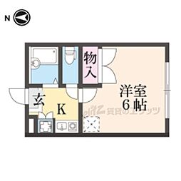 レオパレスゴールドレジデンス大陽弐番館 1Kの間取図画像