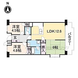 大和郡山アーバンコンフォート 3LDKの間取図画像