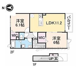 アドニス1 2LDKの間取図画像