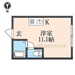 サクセスビル 4階ワンルームの間取り
