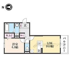 エスタールオーデン 2階1LDKの間取り