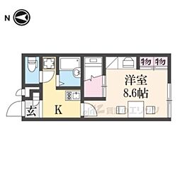 レオパレスK&M2 1Kの間取図画像