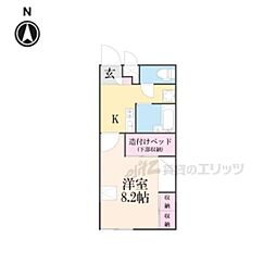 レオパレスインフォレスタ2 1Kの間取図画像