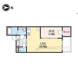 ジーメゾン郡山リアン 3階1LDKの間取り