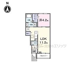 エレガンス　ハーモニー 1階1LDKの間取り