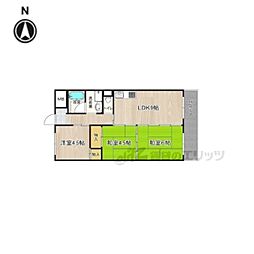 近鉄奈良線 新大宮駅 徒歩5分の賃貸マンション 7階3LDKの間取り