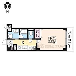 ヴァンセット　モネ 3階1Kの間取り