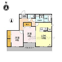 リノ　ムア 2階2LDKの間取り