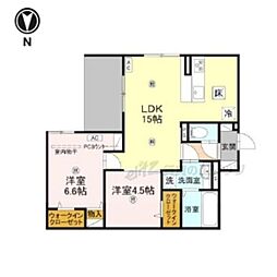 吉勇 1階2LDKの間取り