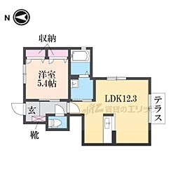 シャーメゾン　コトー 1階1LDKの間取り