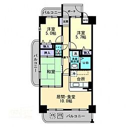 メゾンプロスペール 5階3LDKの間取り