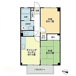 フォブール綾歌 2DKの間取図画像