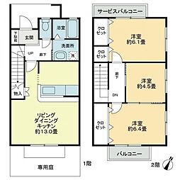 Musea八幡B 3LDKの間取図画像