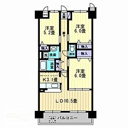 ルミナスMIZUHO京町 3LDKの間取図画像