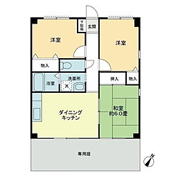 フィネス坂本 3DKの間取図画像
