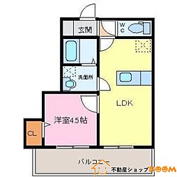 ROOM2 1LDKの間取図画像
