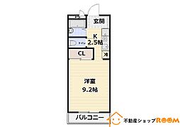BRIZZ赤坂CANAL 1Kの間取図画像