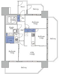 アンビシャスプラザお花茶屋 3LDKの間取り