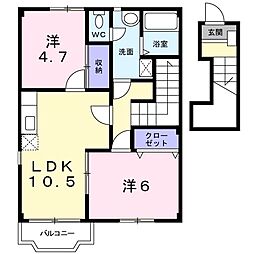 サン・エレガント 2LDKの間取図画像
