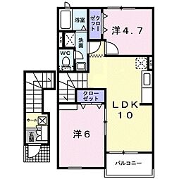 ビクトリア参番館 2LDKの間取図画像