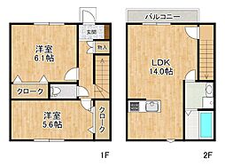 K-ideal久留米III 2LDKの間取図画像