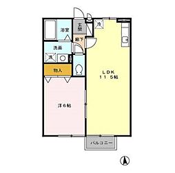 アンプルールA 1LDKの間取図画像