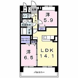 OSANPO上津 2LDKの間取図画像