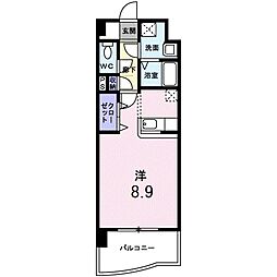 フォーウィルズコート ワンルームの間取図画像