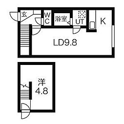 n・blanc(エヌブラン) 3階1LDKの間取り