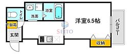 ドミール関大前 1Kの間取図画像
