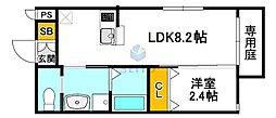 リアコート関大前II 1LDKの間取図画像